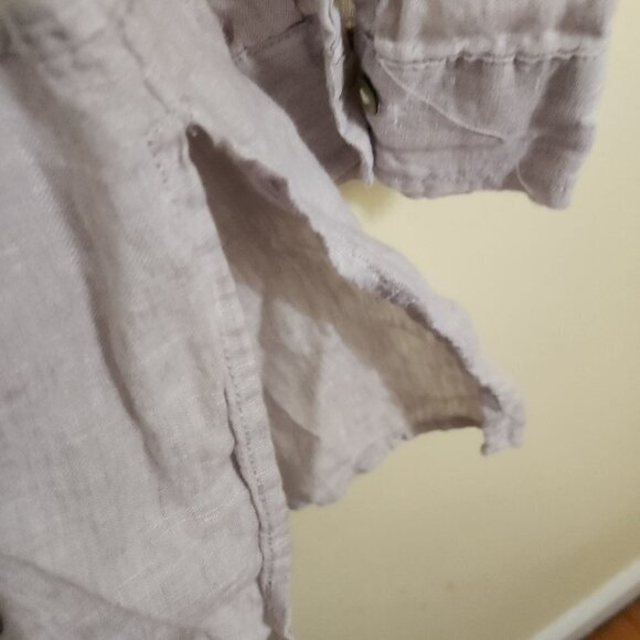Tahari 100% Linen Beige Neutral Lagonlook Minimalist Tunic Blouse Size M - Picture 4 of 6